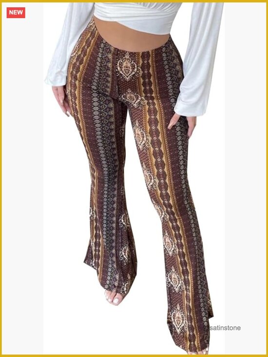 Pants - High Waisted Flare Yoga Leggings Wide Leg Bell Bottoms Pants
